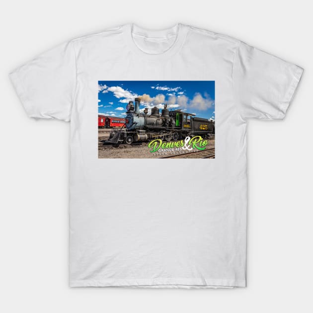 Denver and Rio Grande 425 Steam Locomotive at Antonito Colorado T-Shirt by Gestalt Imagery